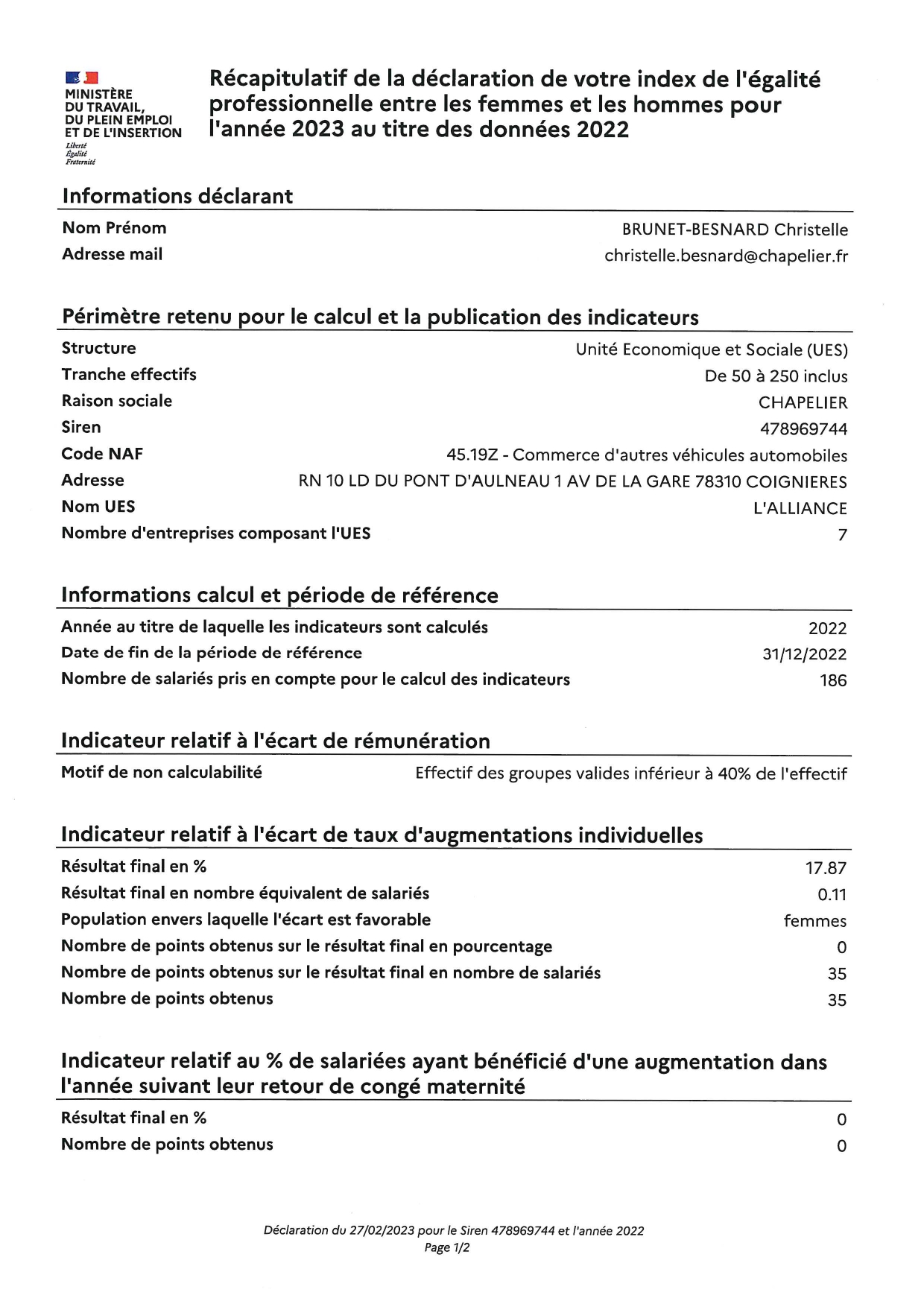 egalité 1